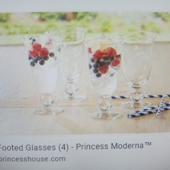 NIB PRINCESS HOUSE MODERNA FOOTED GLASSES SET OF FOUR CRYSTAL - Picture 8 of 8